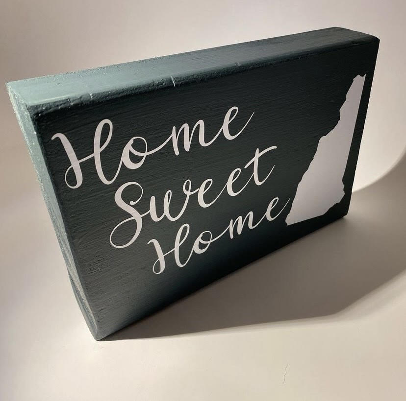 NH Home Sweet Home wood block sign