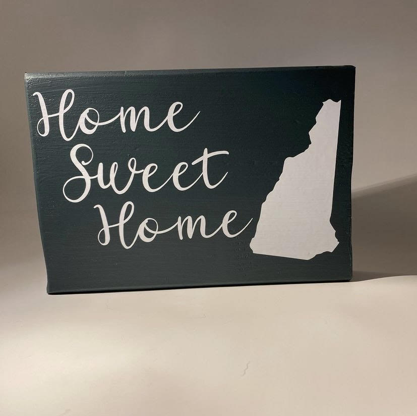 NH Home Sweet Home wood block sign