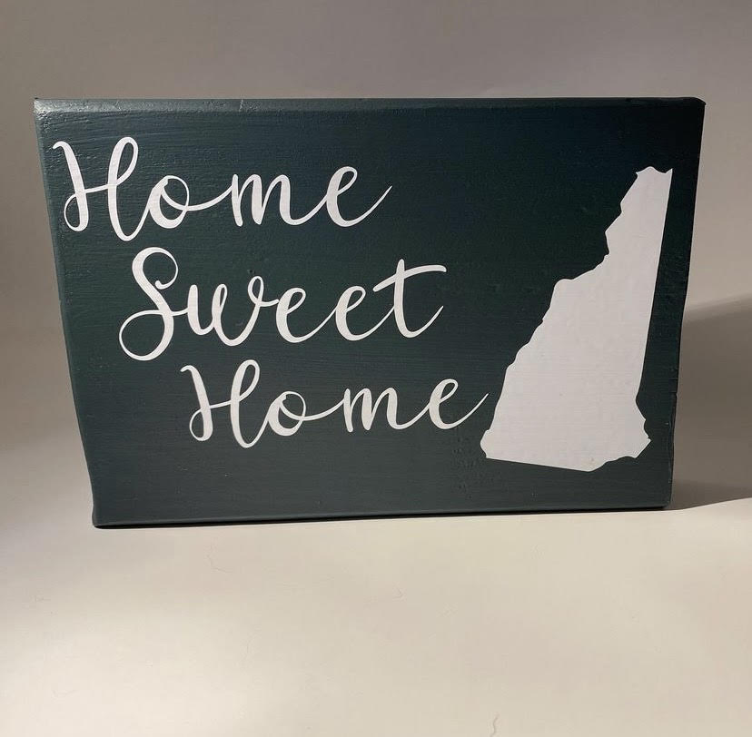 NH Home Sweet Home wood block sign