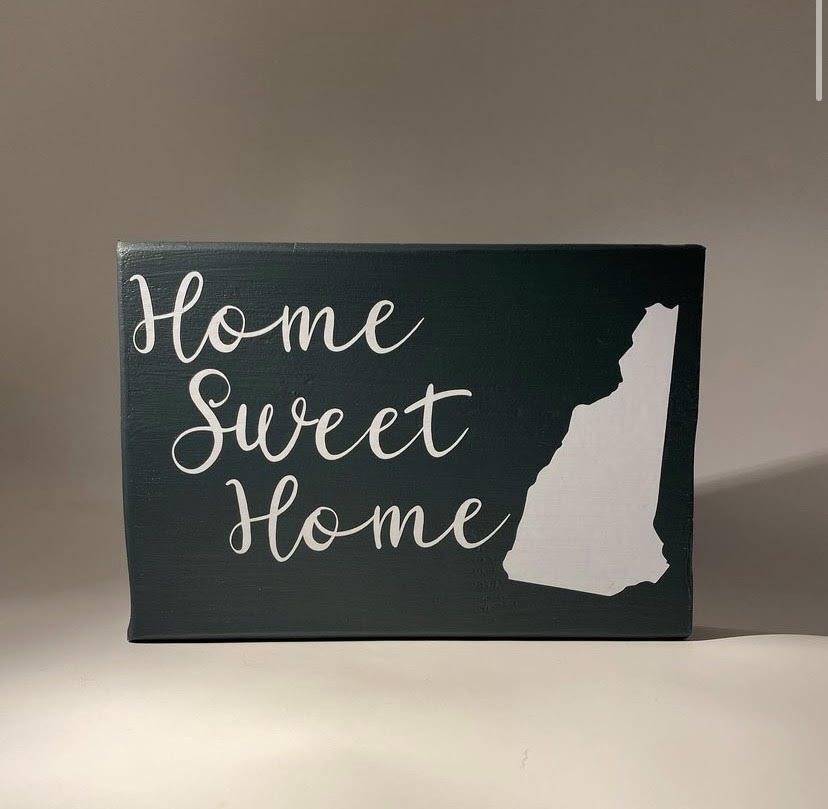 NH Home Sweet Home wood block sign